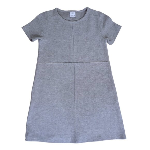 ZARA Girls Gray Knit Short Sleeve Dress – Size 11-12 (152 cm) - Picture 7 of 11
